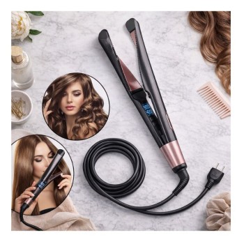 Plancha 2 En 1 crea cabello liso y rizado.