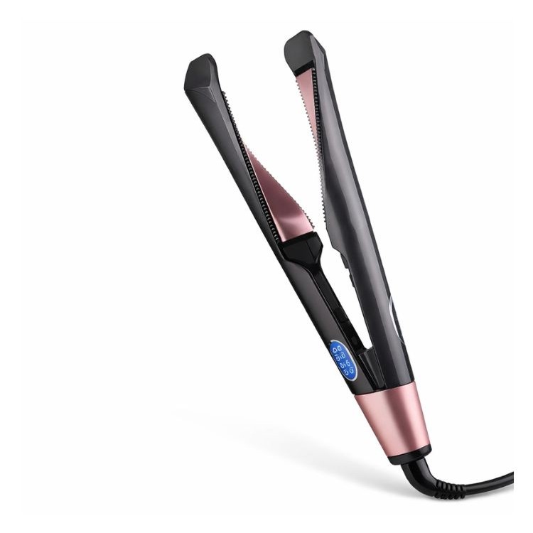 Plancha 2 En 1 crea cabello liso y rizado.