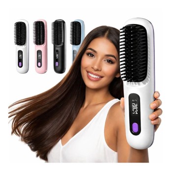 Cepillo Plancha De Cabello Digital Inalámbrico