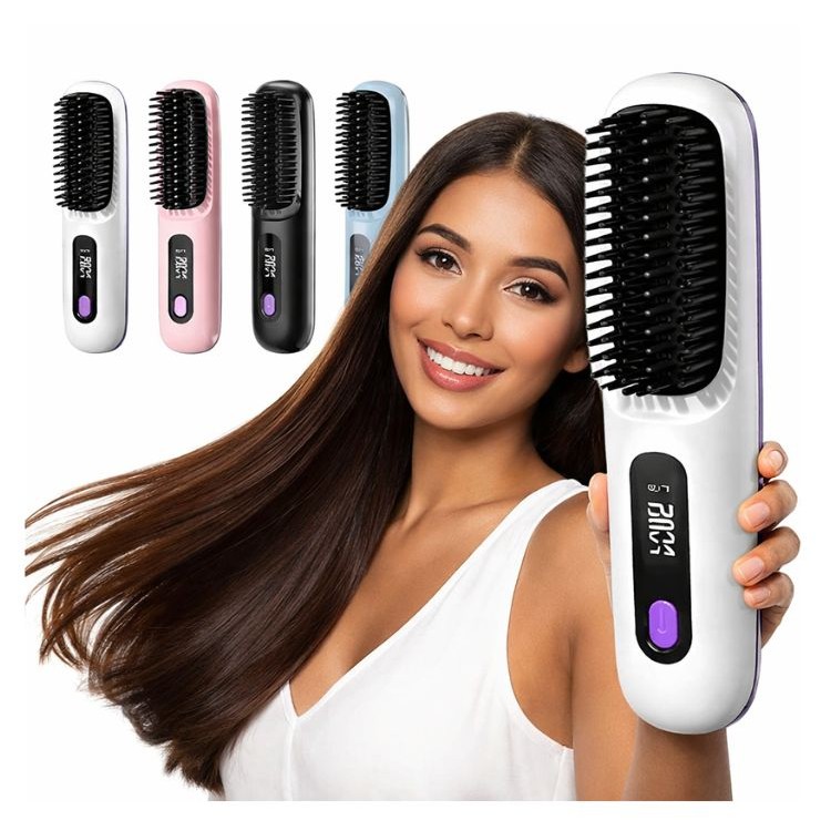 Cepillo Plancha De Cabello Digital Inalámbrico