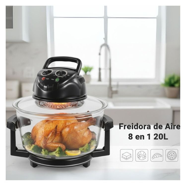 Horno Air Fryer De Vidrio 8 En 1